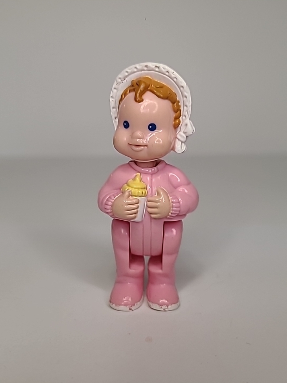 Fisher-Price Loving Family Dollhouse 1994 Baby Girl Doll Figure Pink with Bottle